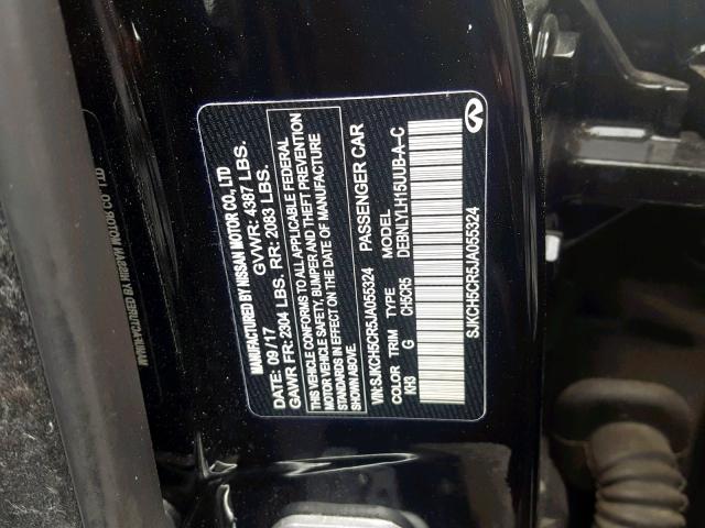 SJKCH5CR5JA055324 - 2018 INFINITI QX30 BASE BLACK photo 10