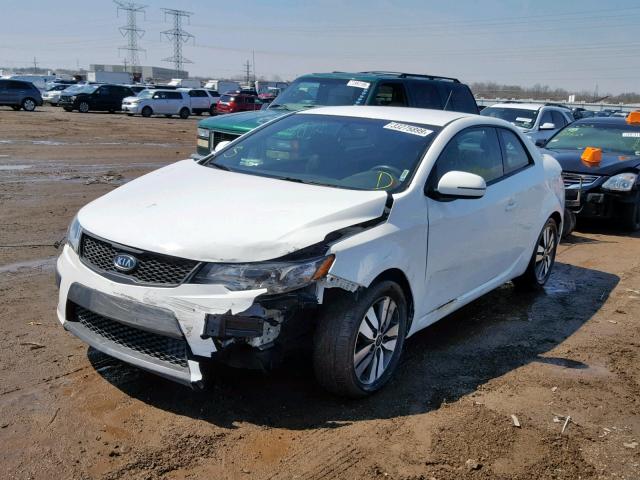 KNAFU6A28D5670449 - 2013 KIA FORTE EX WHITE photo 2