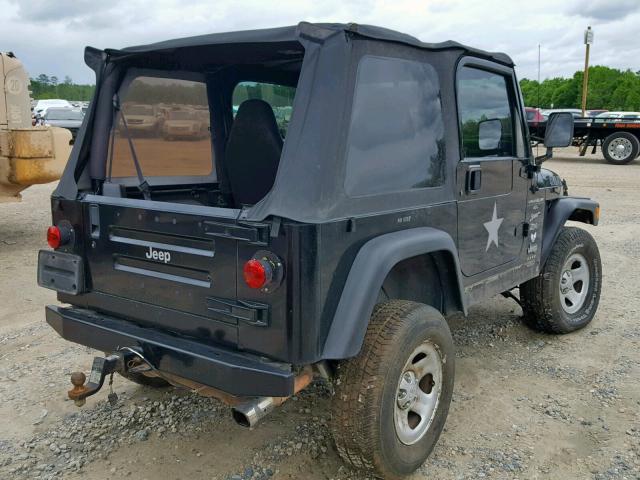 1J4FA49S91P363886 - 2001 JEEP WRANGLER / BLACK photo 4