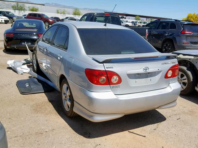 2T1BY30E15C337224 - 2005 TOYOTA COROLLA XR SILVER photo 3