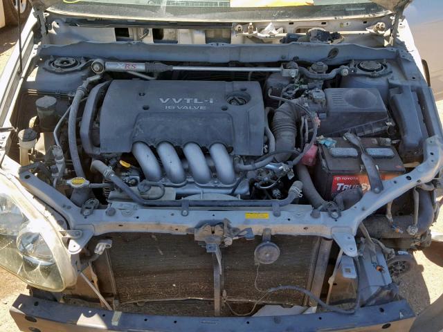 2T1BY30E15C337224 - 2005 TOYOTA COROLLA XR SILVER photo 7