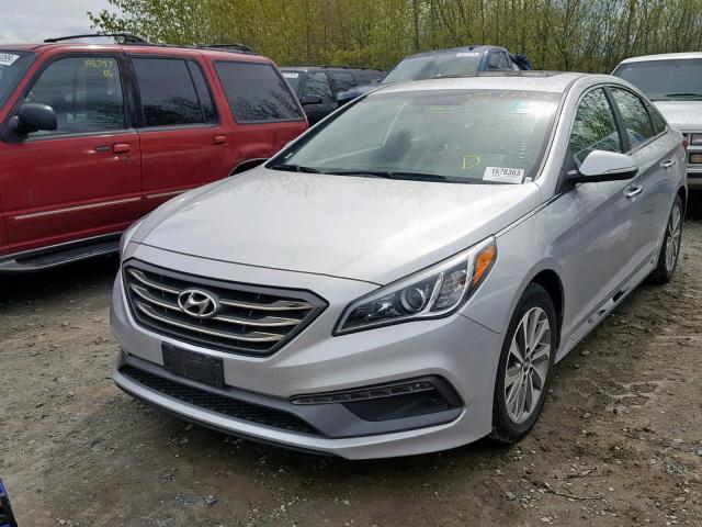 5NPE34AF3FH050796 - 2015 HYUNDAI SONATA SPO SILVER photo 2