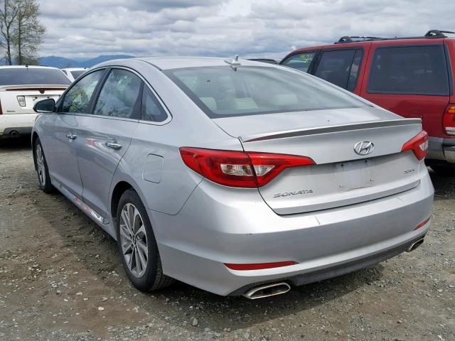 5NPE34AF3FH050796 - 2015 HYUNDAI SONATA SPO SILVER photo 3