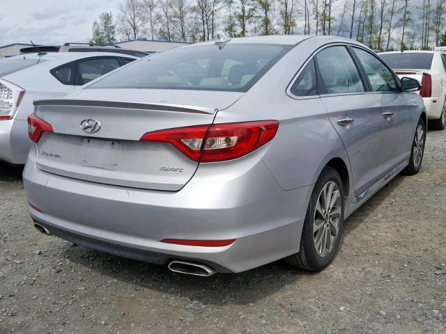 5NPE34AF3FH050796 - 2015 HYUNDAI SONATA SPO SILVER photo 4