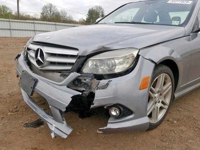 WDDGF56X08F039524 - 2008 MERCEDES-BENZ C 350 GRAY photo 9