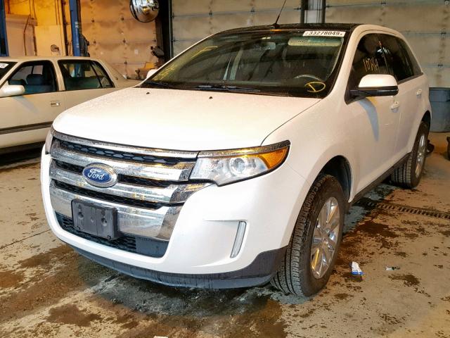 2FMDK4KC0DBB58932 - 2013 FORD EDGE LIMIT WHITE photo 2