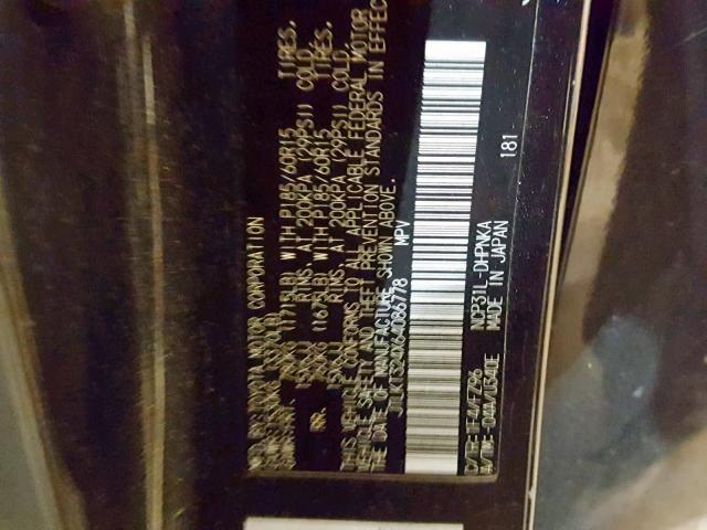 JTLKT324X64086778 - 2006 TOYOTA SCION XB 黑色 照片 10