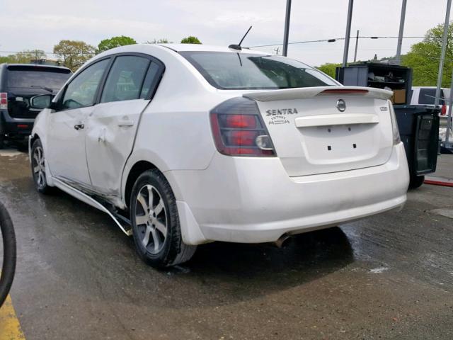 3N1AB6APXCL675877 - 2012 NISSAN SENTRA 2.0 WHITE photo 3