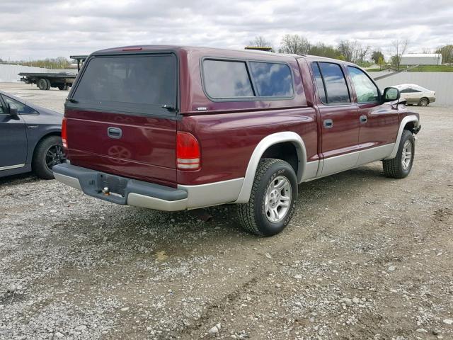 1D7HL48N33S366518 - 2003 DODGE DAKOTA QUA MAROON photo 4