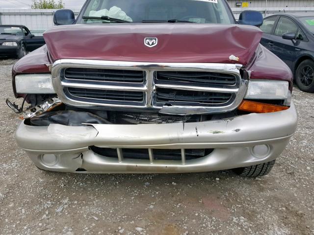 1D7HL48N33S366518 - 2003 DODGE DAKOTA QUA MAROON photo 9