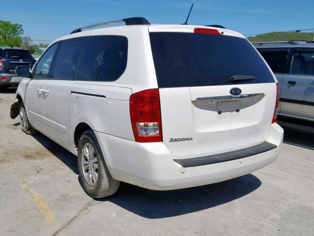 KNDMG4C77C6446225 - 2012 KIA SEDONA LX WHITE photo 3