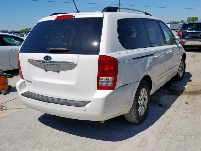 KNDMG4C77C6446225 - 2012 KIA SEDONA LX WHITE photo 4