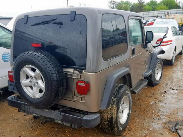 1J4FA49S34P711539 - 2004 JEEP WRANGLER / BROWN photo 4