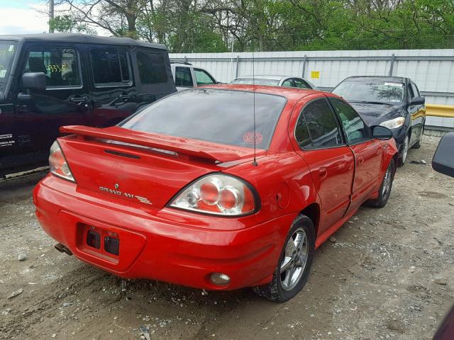 1G2NF52EX4M658650 - 2004 PONTIAC GRAND AM S RED photo 4