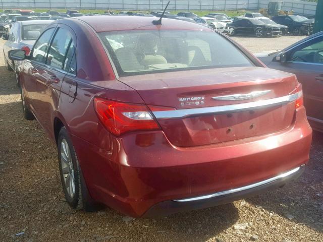 1C3CCBBBXCN189153 - 2012 CHRYSLER 200 TOURIN MAROON photo 3