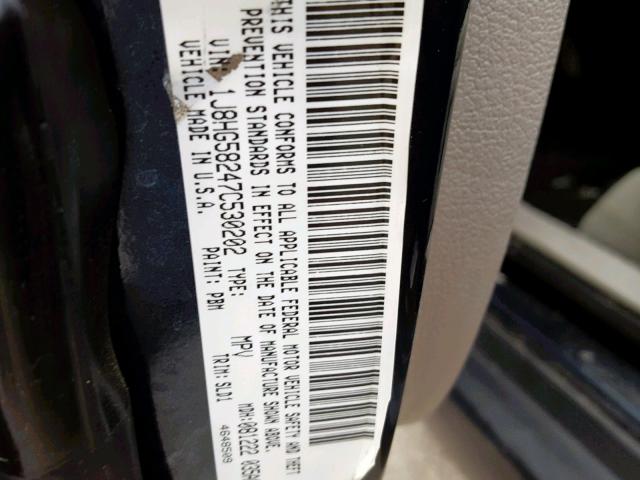 1J8HG58247C530202 - 2007 JEEP COMMANDER BLUE photo 10