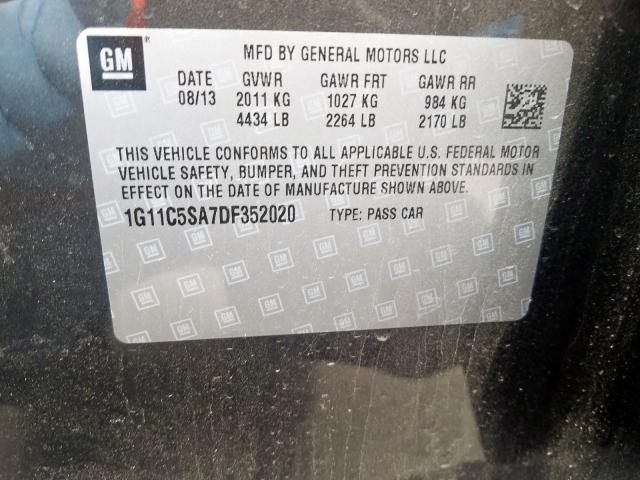 1G11C5SA7DF352020 - 2013 CHEVROLET MALIBU 1LT  照片 10