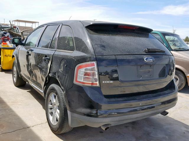 2FMDK38C17BA54066 - 2007 FORD EDGE SEL BLACK photo 3