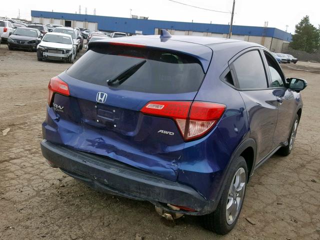 3CZRU6H50GM763474 - 2016 HONDA HR-V EX BLUE photo 4