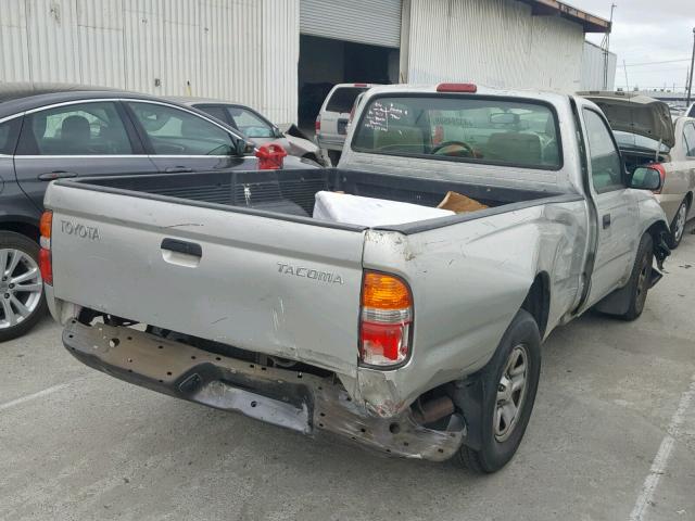 5TENL42N84Z386945 - 2004 TOYOTA TACOMA SILVER photo 4