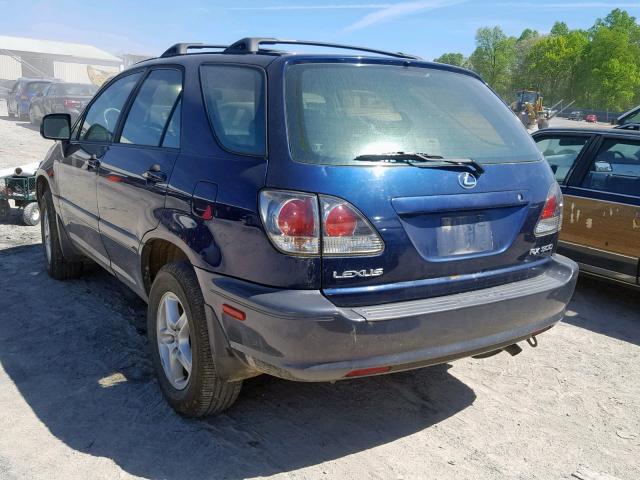 JTJGF10U520120074 - 2002 LEXUS RX 300 BLUE photo 3