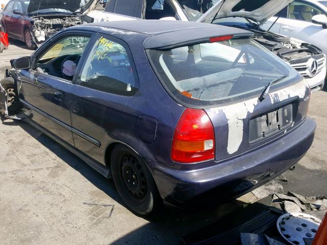 2HGEJ6441VH116122 - 1997 HONDA CIVIC DX BLUE photo 3