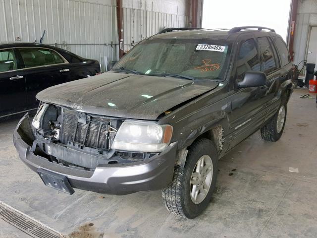 1J4GW48S04C384807 - 2004 JEEP GRAND CHER GRAY photo 2