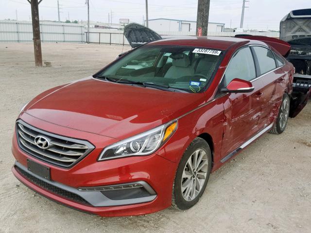 5NPE34AF4GH428240 - 2016 HYUNDAI SONATA SPO RED photo 2