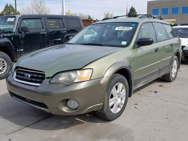 4S4BP61C057382105 - 2005 SUBARU LEGACY OUT GREEN photo 2