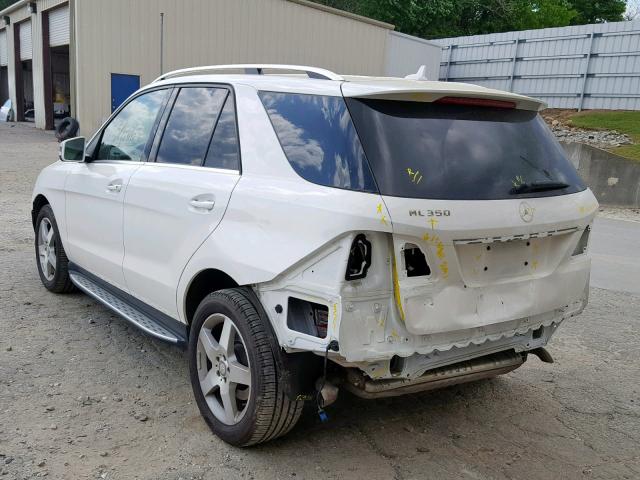 4JGDA5JBXEA288697 - 2014 MERCEDES-BENZ ML 350 WHITE photo 3