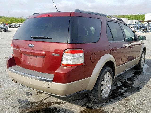 1FMDK07W68GA26994 - 2008 FORD TAURUS X E MAROON photo 4