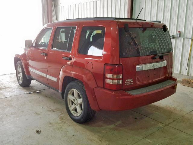 1J8GN58K79W513221 - 2009 JEEP LIBERTY LI RED photo 3