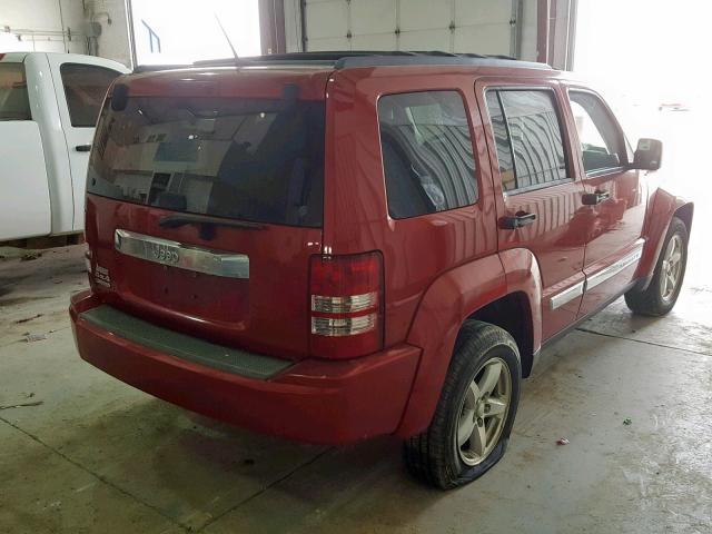 1J8GN58K79W513221 - 2009 JEEP LIBERTY LI RED photo 4