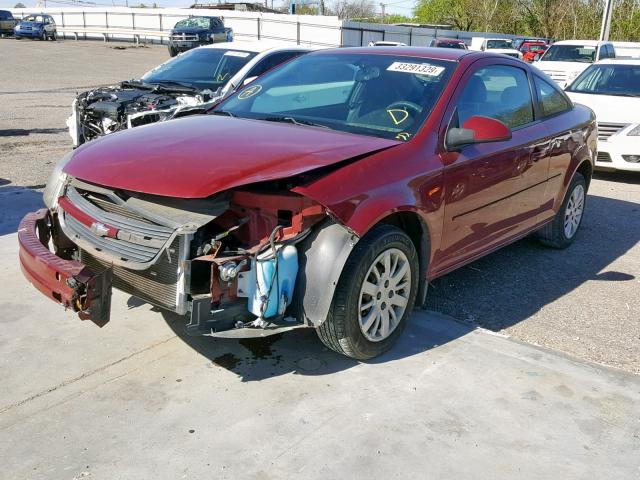 1G1AT18H597199345 - 2009 CHEVROLET COBALT LT RED photo 2