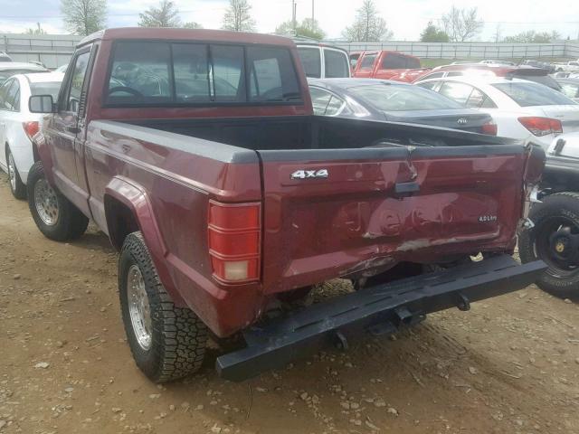 1JTMP63P0HT189475 - 1987 JEEP COMANCHE BURGUNDY photo 3