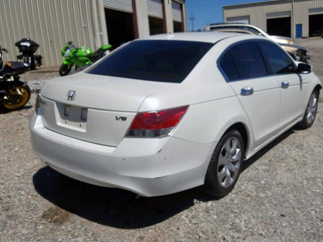 1HGCP36808A013409 - 2008 HONDA ACCORD EXL WHITE photo 4