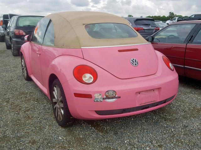3VWRG31Y98M416840 - 2008 VOLKSWAGEN NEW BEETLE Rosa Foto 3
