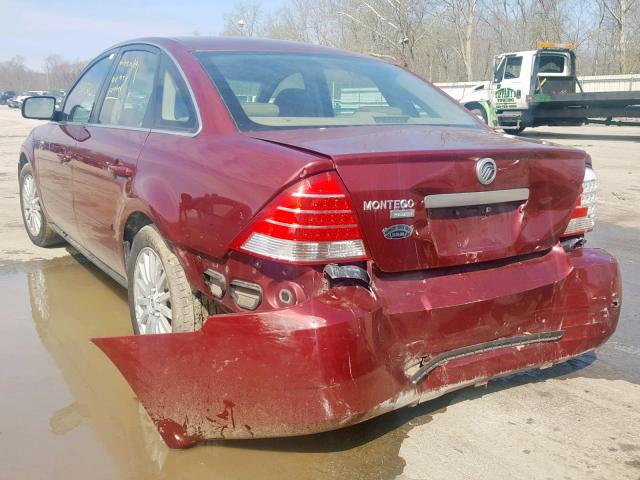 1MEFM42155G606855 - 2005 MERCURY MONTEGO PR BURGUNDY photo 3