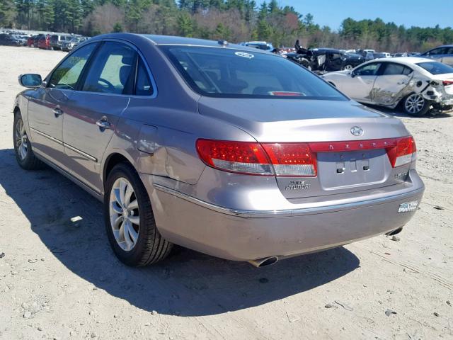 KMHFC46F68A287513 - 2008 HYUNDAI AZERA SE GRAY photo 3