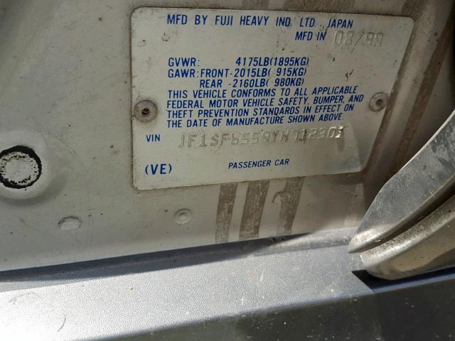 JF1SF6559YH712301 - 2000 SUBARU FORESTER S Gümüş foto 10
