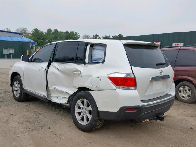 5TDBK3EH1CS172154 - 2012 TOYOTA HIGHLANDER WHITE photo 3