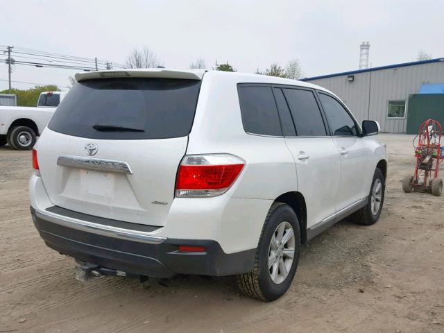 5TDBK3EH1CS172154 - 2012 TOYOTA HIGHLANDER WHITE photo 4