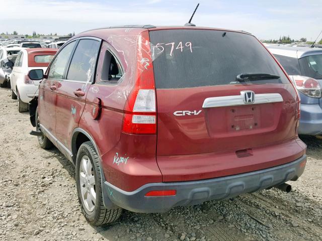 JHLRE48737C040750 - 2007 HONDA CR-V EXL RED photo 3