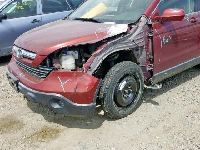 JHLRE48737C040750 - 2007 HONDA CR-V EXL RED photo 9