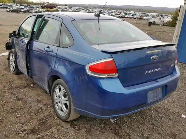 1FAHP36NX9W156839 - 2009 FORD FOCUS SES BLUE photo 3