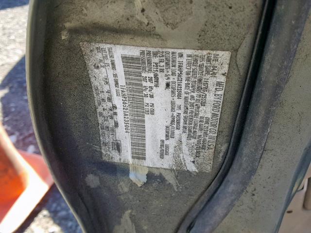 1FAHP56S21A235084 - 2001 FORD TAURUS SEL GRAY photo 10