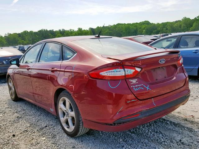 3FA6P0G70GR296520 - 2016 FORD FUSION S RED photo 3