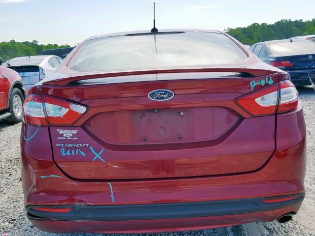3FA6P0G70GR296520 - 2016 FORD FUSION S RED photo 9
