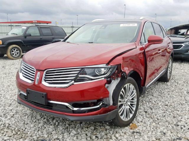 2LMPJ6LR1HBL34914 - 2017 LINCOLN MKX RESERV RED photo 2