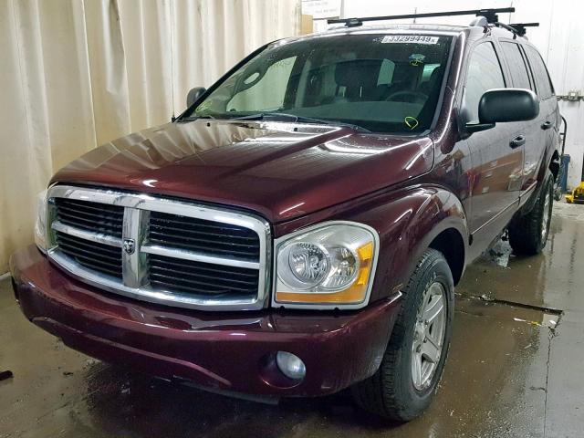 1D4HB48D84F214591 - 2004 DODGE DURANGO SL MAROON photo 2